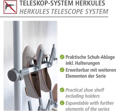 WENKO Telescopic System Hercules - adjustable organization system, wardrobe system (shoe holder)