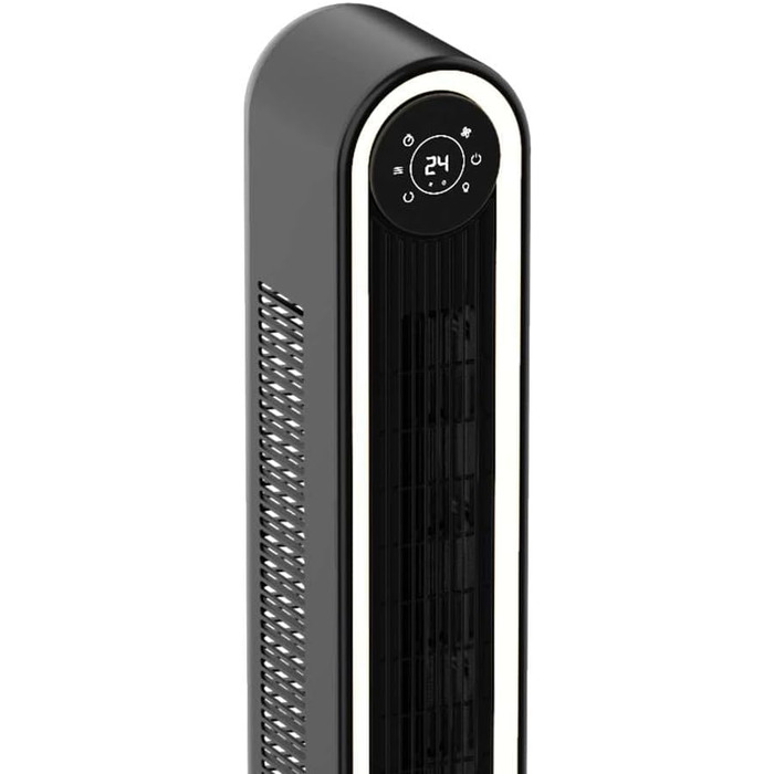 Турбовентилятор Cecotec EnergySilence 9090 Skyline Ionic, 119 см, 45 Вт, іонізатор, LED-дисплей, пульт ДК, 3 режими, 12 год таймер, осциляція 70º, висота 47' (42' висота), чорний