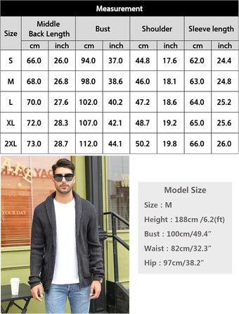 Чоловічий кардиган iClosam з V-подібним вирізом: легкий, стильний, чорний, розмір M