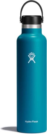 HYDRO FLASK - 18oz (532ml) Water Bottle - Vacuum Insulated Stainless Steel - Sports Bottle with Leak-Proof Flex Cap & Strap - Dishwasher-Safe Thermos - Wide Mouth - (Core, Laguna, 710 ml)