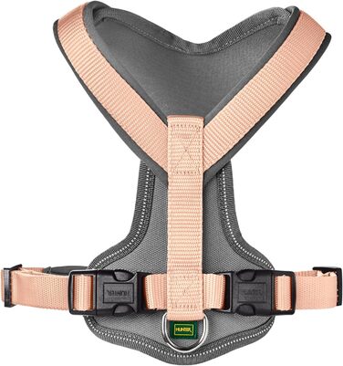 Нашийник для собак HUNTER Neopren, розмір L, персиковий/сірий, з неопрену, 3M Scotchlite, комфортний