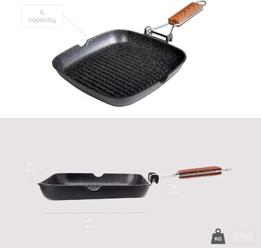 Сковорода-гриль Wecook! Ecochef 24x24 см, алюмінієва з антипригарним покриттям