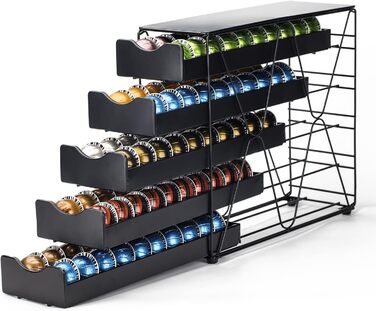 Організатор для капсул Nespresso Vertuo від Bagoo: 5-ярусна висувна шухляда для зберігання