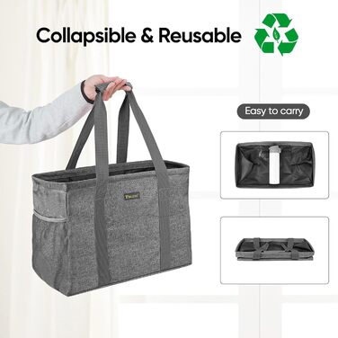 BALEINE Extra Large Multi-Purpose Tote Bag with Wire Frame for Storage (22