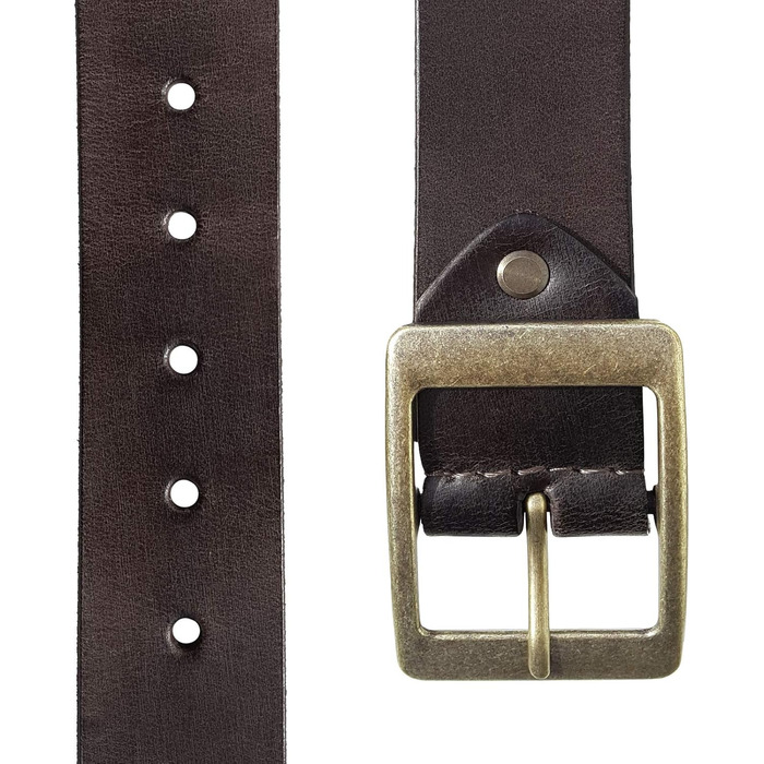 Жіночий шкіряний ремінь ROYALZ Vintage для джинсів, костюма, штанів. Ширина 38 мм, товщина 4 мм. Колір: темно-коричневий. Довжина: 115 см, розмір: 100 см