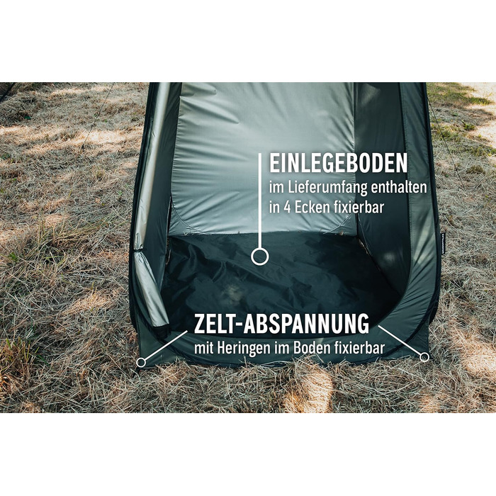 Wanderfalke XL Pop-Up Tent - Changing Tent, Shower Tent - 120x120x210cm for Outdoor, Camping, Fishing, Beach - Includes Carry Bag (Pine Green)