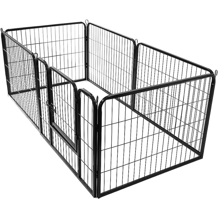 Клітка для собак, металева, розкладна, для цуценят, гризунів, кроликів, з дверцятами (310 x 2,5 x 75 см, 80 x 60 см)