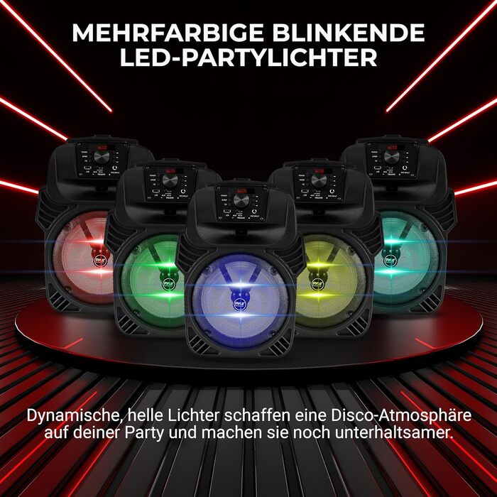 Pyle Partybox 600W Bluetooth Колонка Портативна з LED, USB/SD/MP3, для Караоке, Вечірок, Подій та DJ