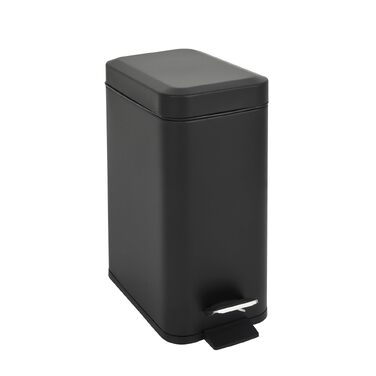 Сміттєвий відер SVITA STM5 з педаллю та м'яким закриттям Softclose, 5л, прямокутний, чорний