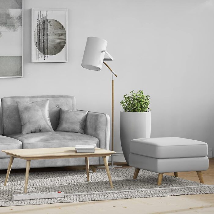 Мережевий фільтр 10 розеток з захистом від перенапруги, з вимикачем та поворотними кріпленнями, металевий корпус (білий)