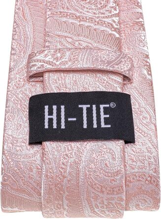 Краватний комплект Hi-Tie: краватка, краваткові хустинки та краваткові затискачі, блідо-рожевий колір