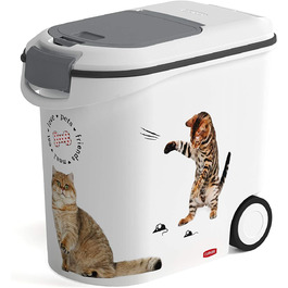 Контейнер для корму Curver Love Pets для котів, 12 кг, 35 л, білий/сірий, 49,3 x 27,8 x 42,5 см