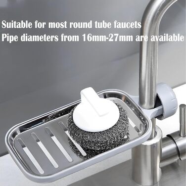 Поличка для душу без свердління MZSX, органайзер для мила, регульована штанга, поличка для душу з нержавіючої сталі, сірий колір