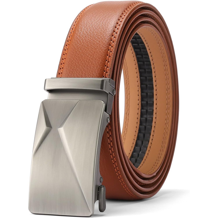Чоловічий шкіряний ремінь SENDEFN з автоматичною застібкою-разом, ширина 35 мм, регульований розмір (115 см/32''-38'', 125 см/36''-42''), колір 'Laserwinkel-braun'