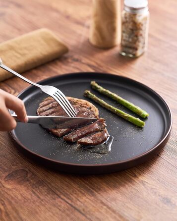 Набір посуду Mercury, 12 предметів: тарілки, супові миски, десертні тарілки, набір для 4 осіб, кераміка, колір графіт (матовий чорний), безпечний для мікрохвильової печі та посудомийної машини