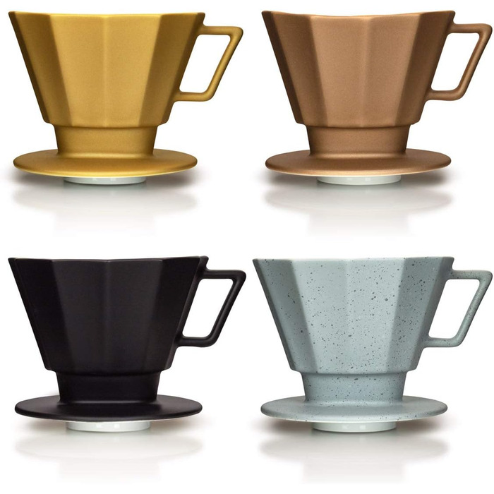 Mahlwerck Porcelain Coffee Filter, Reusable Permanent Filter, for Size 4 Filter Bags, Size 4, Matte Black