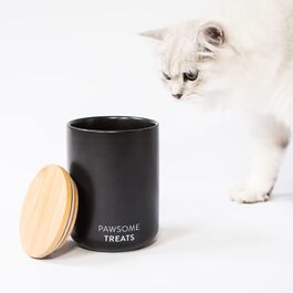Контейнер для котячого корму LucyBalu® | Герметичний контейнер для сухого корму та ласощів для котів | Сірий | З кришкою
