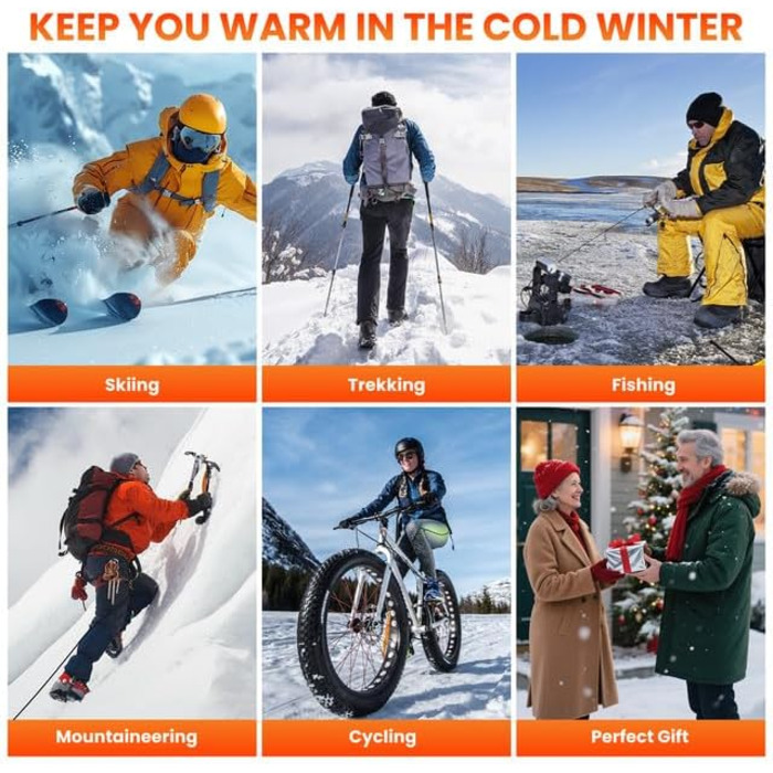 Електричні гріючі шкарпетки SOPPY, унісекс, 6000mAh, для катання на лижах, піших прогулянок, активного відпочинку, чорні