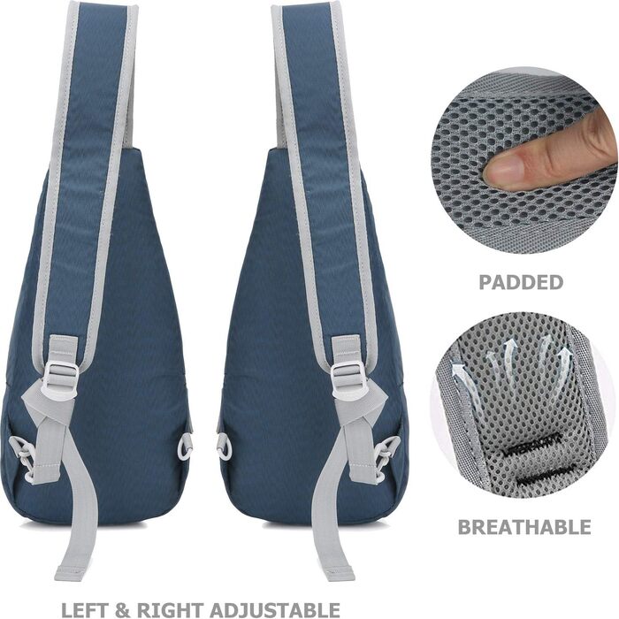 Чоловіча нагрудна сумка Olwas – спортивна, для фото, на плече, для подорожей (синій/сірий)