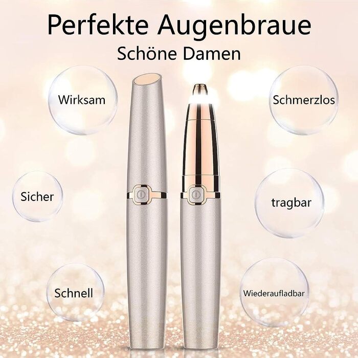 Електричний тример для брів для жінок: безболісний та точний тример для брів для жінок. 1 шт.