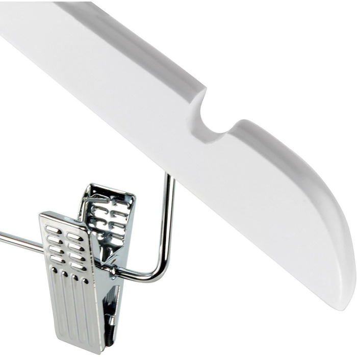 Дерев'яні вішалки для дитячого одягу Hangerworld з кліпсами (30см, білі) - 6 шт.