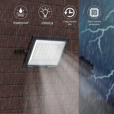 Bright LED Floodlight Outdoor, Warm White, Outdoor Floodlight, Super Bright 10000LM Floodlight, Outdoor Spotlight IP66 Waterproof, 3000K Outdoor Spotlight, Warm Floodlight for Garden, Garage, Yard (Warm White) (4pcs Warm White, 500W)