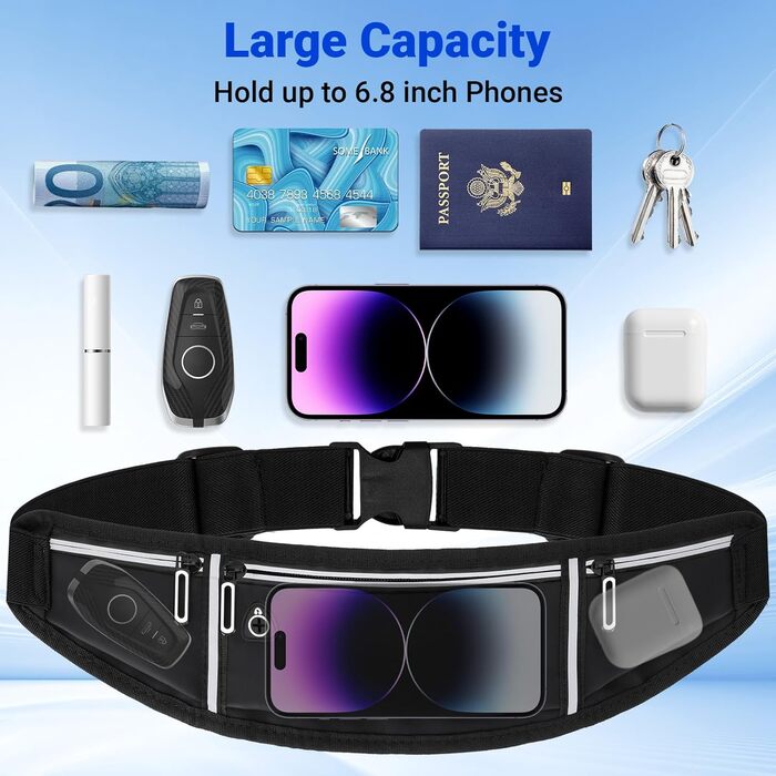 Поясна сумка-тримач для телефону Alyvisun - спортивна поясна сумка для бігу, фітнесу, подорожей (чоловіча/жіноча)