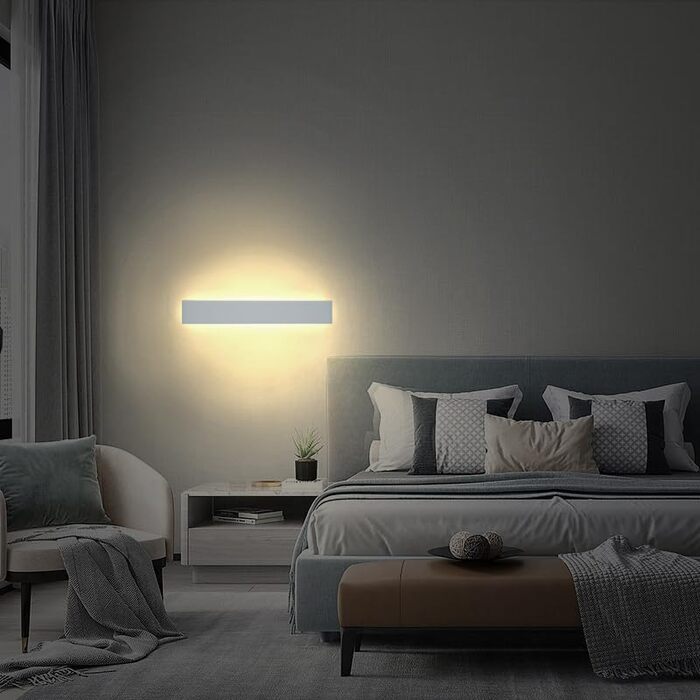 LED настінні світильники KICAAO 2 шт. 12W, білий, сучасний дизайн, для дому, для сходищ, коридору, вітальні, спальні, з алюмінію (40см)