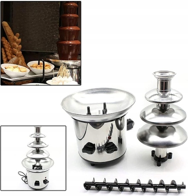Домашній шоколадний фонтан на 3 яруси для fondue, 320 Вт