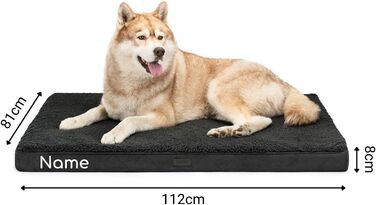 Ортопедичне ліжко для собак Lionto, 60x40x8 см, м'яке, знімний чохол, вологостійке, для собак та котів