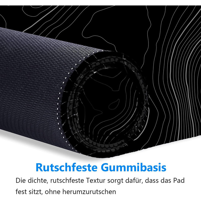 Килимок для миші ігровий XXL 900x400 мм з художнім контуром, водонепроникний, антиковзкий для ПК, MacBook, ноутбука. Підвищує точність та швидкість