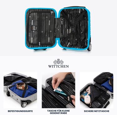 Чемодан на колесах Wittchen Groove Line L, великий, з ABS-пластику, 4 колеса, кодовий замок, чорний (підходить для Lufthansa/Eurowings/Ryanair)