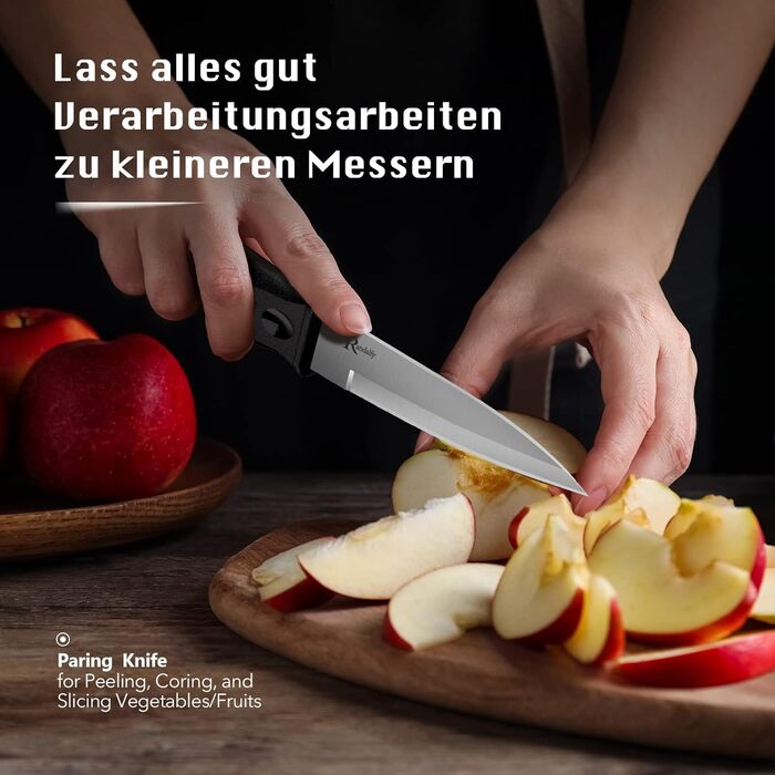 Набір ножів кухарських 7 предметів з бруском, кухонний набір ножів, ніж, ножиці, брусок для нарізки м'яса/овочів/фруктів, для нарізки, кубиків, шинкування (срібний)