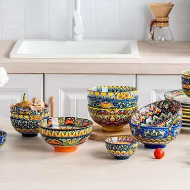 Набір супових тарілок Henten Home, 4 шт., 300 мл, порцеляна. Ідеально для супу, десерту, морозива. Стиль Богемія