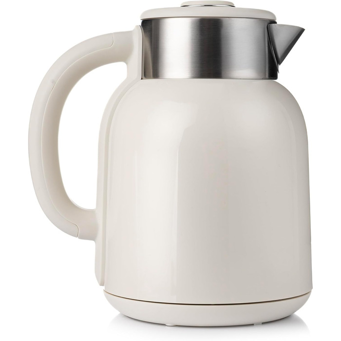 Електричний чайник LEHMANN з регулюванням температури 40-100°C, 1,5L, функцією підігріву, швидким нагріванням, LED-дисплеєм, нержавіючою сталлю, автовимкненням та захистом від перегріву, BPA-free, кремовий