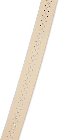 Чоловічий шкіряний ремінь Damengürtel з перфорацією, срібна пряжка, Німеччина (90/BW75, ширина 3 см, кремовий)