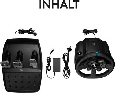 Руль Logitech G923 TRUEFORCE з педалями: імітація реальної водіння, для PS5, PS4, PC, Mac, чорний