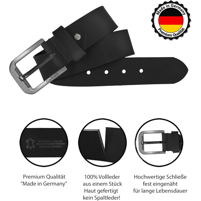 Чоловічий шкіряний ремінь преміум-класу з Німеччини з подарунковою коробкою - 40 мм, справжня шкіра, колір