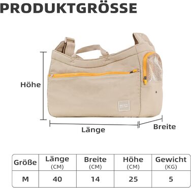 Транспортна сумка для собак, котів та кроликів – складана переноска з безпечним замком, сіткою для вентиляції та бічними кишенями – практична переноска для подорожей (Бежева/Хакі, 34x16x25/40x14x25 см)