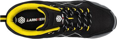 Робочі черевики LARNMERN для чоловіків та жінок. Безпечні черевики SRC, антистатичні, зі сталевим підноском, протипрокольні, легкі, комфортні, дихаючі (43.5 EU, жовті)