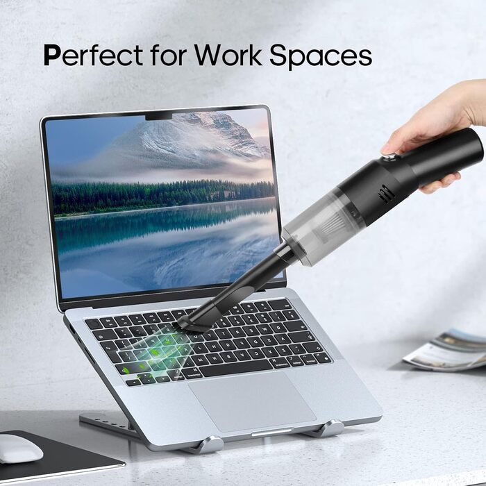 Портативний акумуляторний ручний пилосос Suloea, USB, чорний