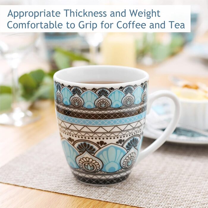 Набір посуду VEWEET на 4 особи, 16 предметів: порцеляновий сервіз з тарілками, мисками та чашками, сумісний з мийкою та мікрохвильовкою, серія Audrie