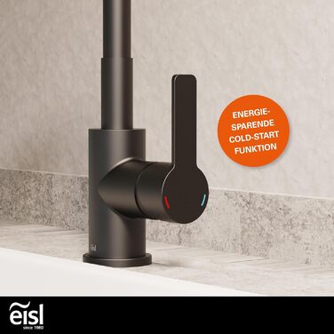 Кран кухонний гнучкий EISL Flexo з нержавіючої сталі/чорний, 360° обертання, Soft-Touch шланг, NI186FLNIB