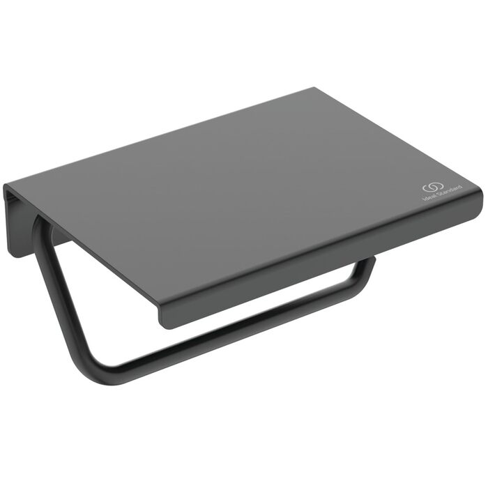 Тримач для туалетного паперу з кришкою Ideal Standard Alu+ з переробленого алюмінію, Silk Black, 150x114x95 мм