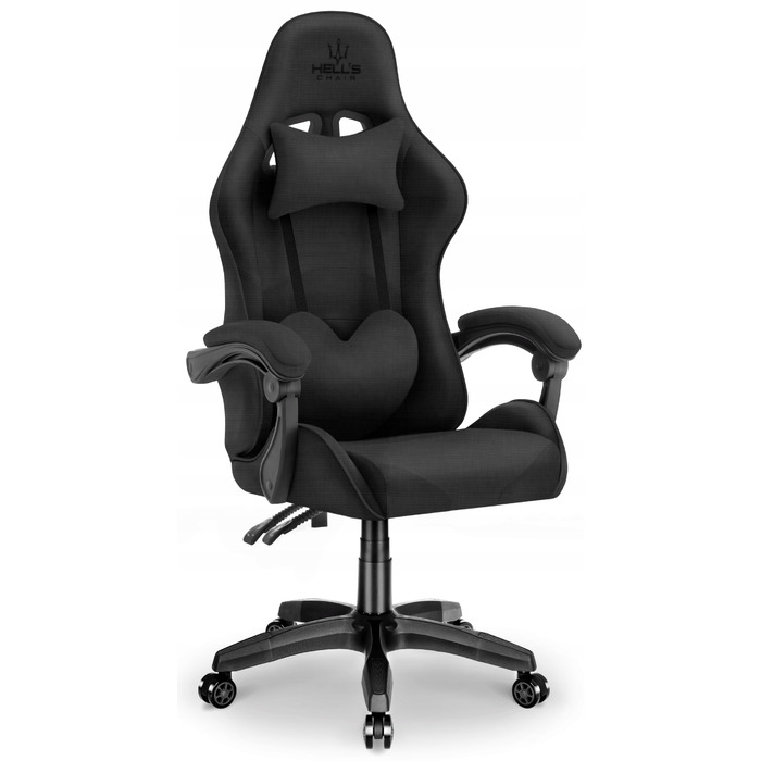 Ігрове офісне крісло HELL'S CHAIR Rainbow Black, обертове, тканина