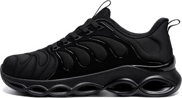 Черевики безпеки LARNMERN для чоловіків: зручні робочі черевики з металевим носком, дихаючі, легкі, антипрокольні, модні. Розміри 36-50 EU (44.5 EU, чорний)