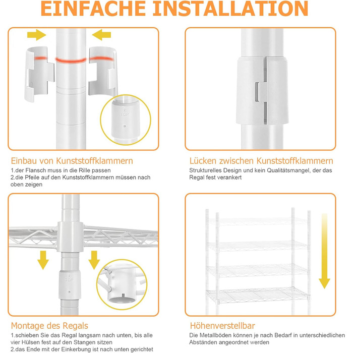 Розширюваний вішак для одягу, металевий гардеробний стійка з регульованими полицями (білий)