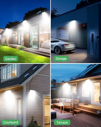 LOTMOS 2 Pack Solar Lights for Outdoor with Motion Sensor, 342 LED Outdoor Light Solar IP65 Waterproof Solar Spotlight 3 Modes with Remote Control, Solar Lamp Outdoor for Garden Garage Exterior