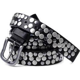 Жіночий вінтажний ремінь Caspar GU224 з пряжками, світло-рожевий металік