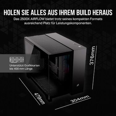 Корпус для ПК CORSAIR 2500X mATX з двокамерним дизайном та підтримкою зворотного підключення материнської плати